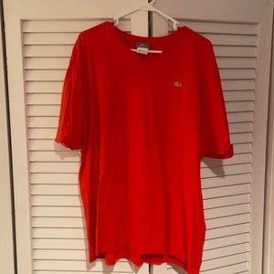 Lacoste v neck tee size 8 2x red